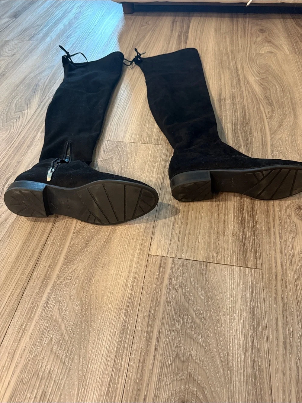 Black Over-the-Knee Suede Women's Boots